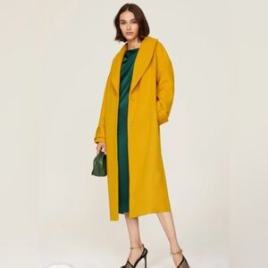 NWOT Marina Moscone × RTR Yellow Wool Blend Cocoon Coat